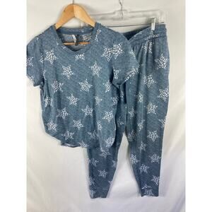 Jaclyn Intimates Star Pattern Soft PJ Set Size Large